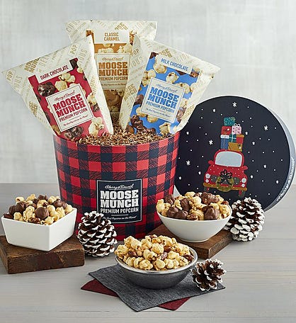 Moose Munch&#174; Premium Popcorn Holiday Drum